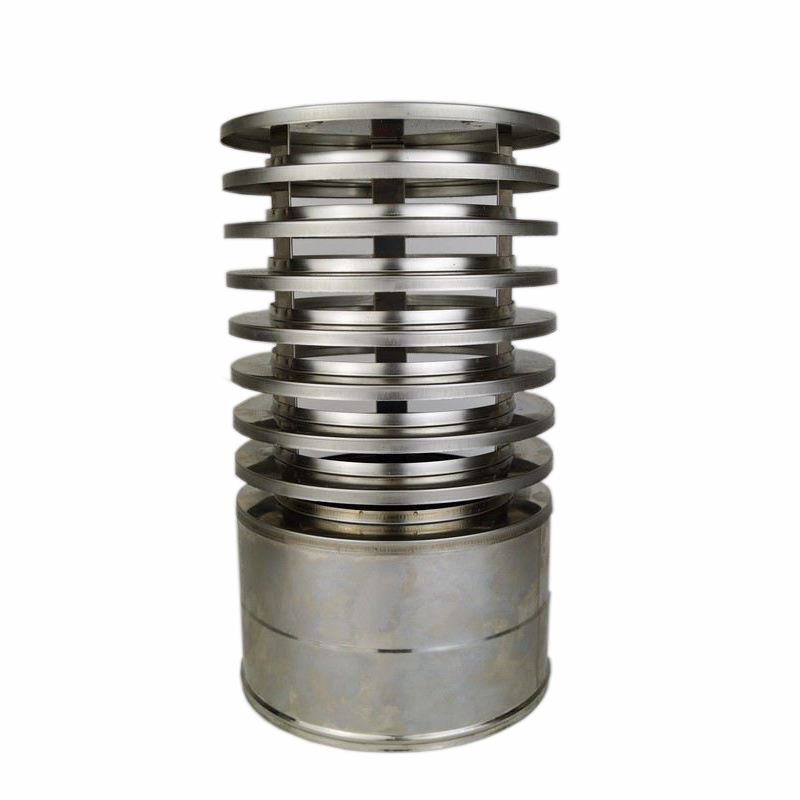 Dubbelwandig rookkanaal RVS, trekkende regenkap lamelle, diameter Ø400/450