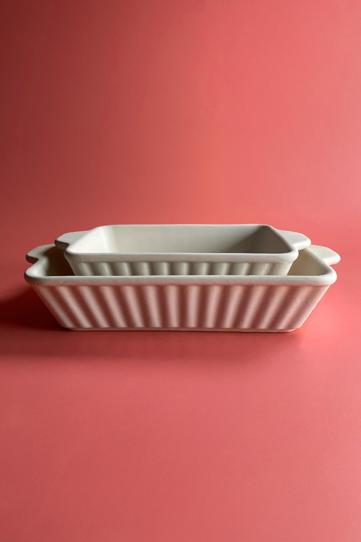 Ovale ovenschaal van biscuit steengoed - 22cm