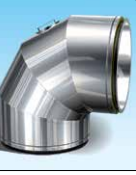 DUBBELWANDIG ROOKKANAAL RVS MET FLENSAANSLUITING, DIAMETER Ø250-300MM, 90° GRADEN BOCHT DUBBELWANDIG ROOKKANAAL RVS MET FLENSAANSLUITING, DIAMETER Ø250-300MM, 90° GRADEN BOCHT