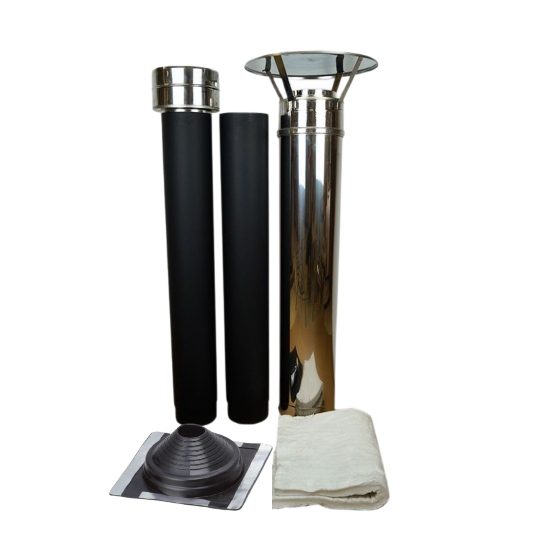 Compleet rookkanaal set 180mm voor plat/hellend polycarbonaat dak