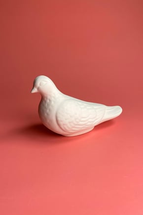 Duif van keramiek biscuit - 19 cm