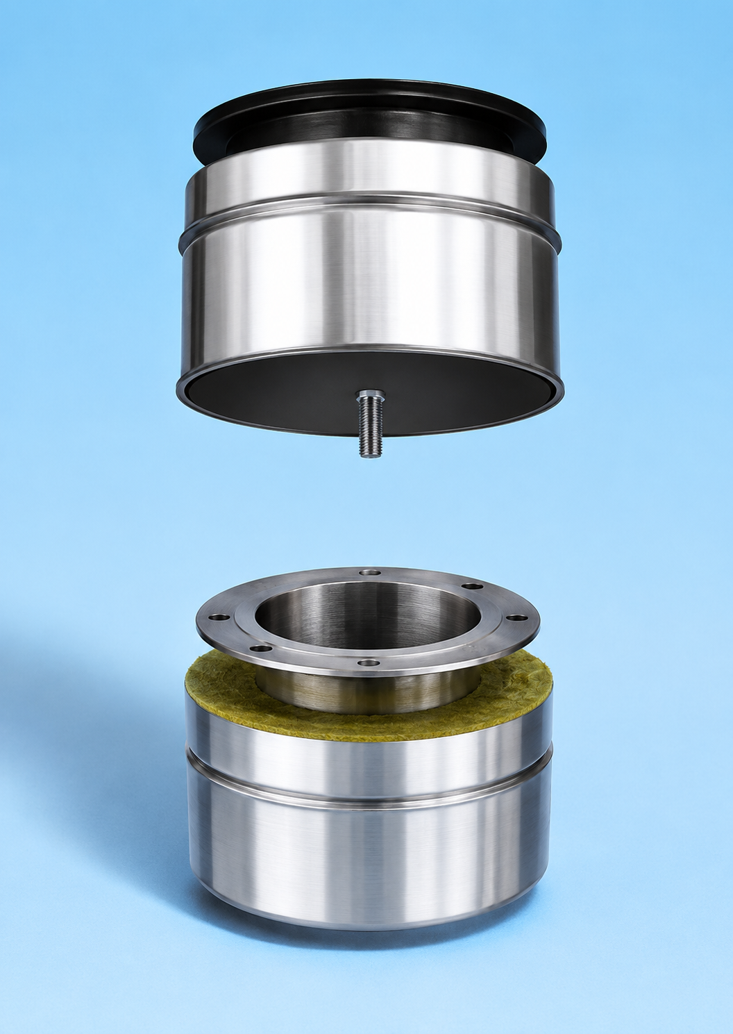 Dubbelwandig rookkanaal RVS met flensaansluiting, diameter Ø200-250mm, deksel/ condensafvoer