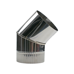 Enkelwandig rookkanaal 125mm 45 graden bocht