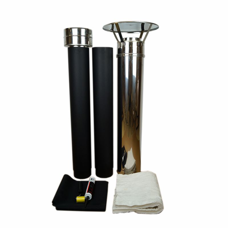 Compleet rookkanaal set Ø80mm, plat/hellend of schuin EPDM/kunststof dak