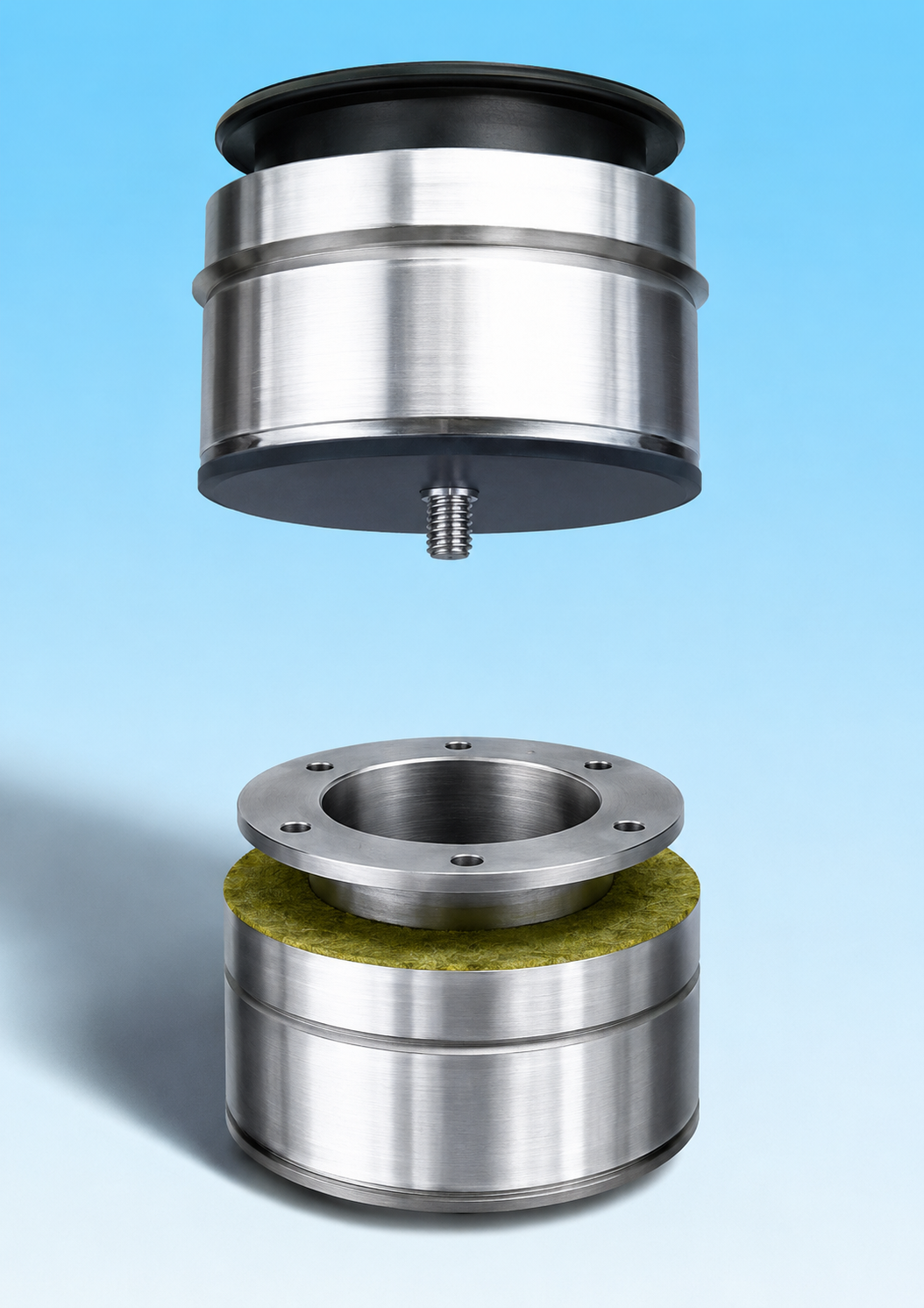 Dubbelwandig rookkanaal RVS met flensaansluiting, diameter Ø150-200mm, deksel/ condens afvoer