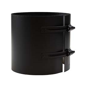 Kachelpijp zwart RVS Premium Ø130mm klemband voor schuifpijp