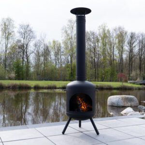 Liv RVS Zwart Tuinhaard, terrashaard (incl. 1,5M. rookkanaal)