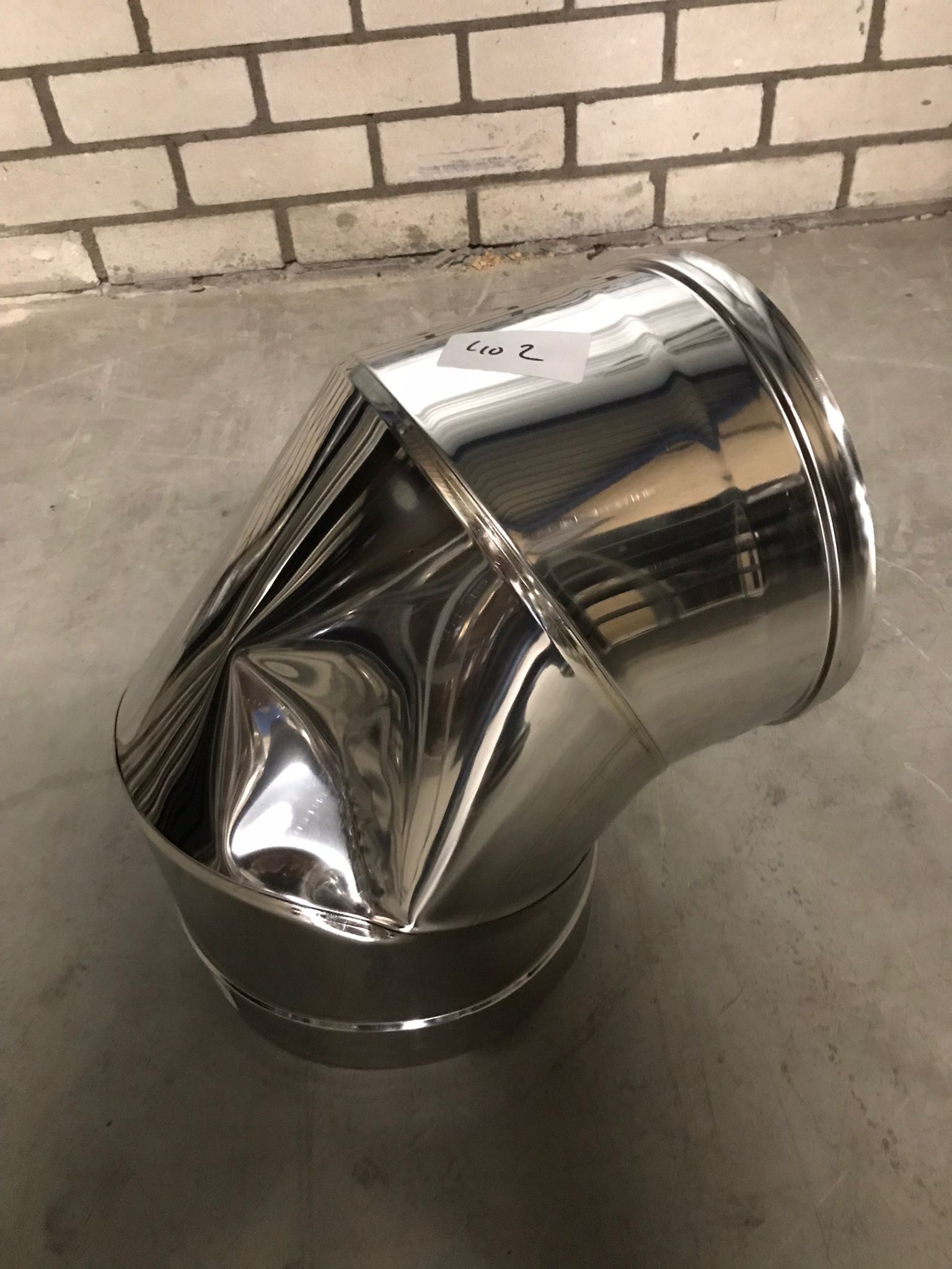 Enkelwandig rvs bocht 90° Ø250.