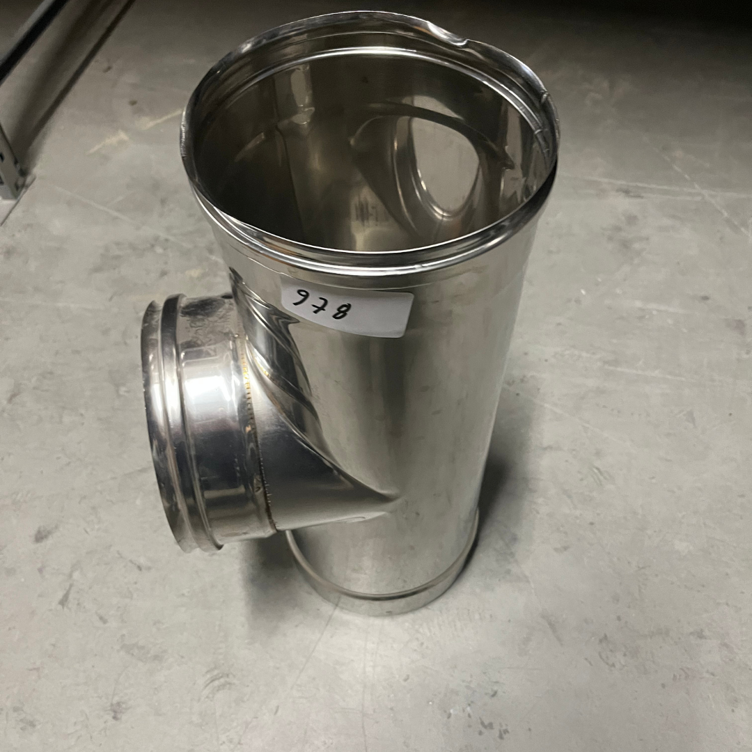 T-Stuk vrouw ø180mm RVS.