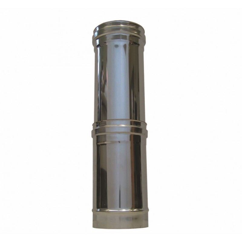 Enkelwandig rookkanaal RVS, telescoop element, diameter Ø110