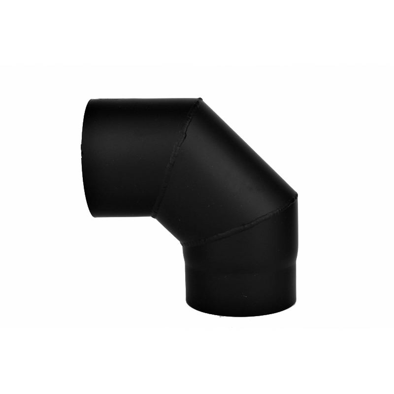 Kachelpijp dikwandig staal, diameter Ø125, 90° bocht, 3 segment