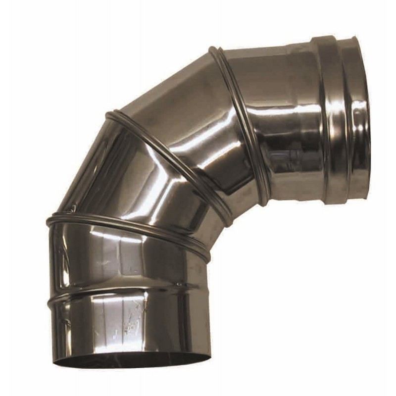 Enkelwandig rookkanaal RVS, verstelbaar tot 90°, diameter Ø300.