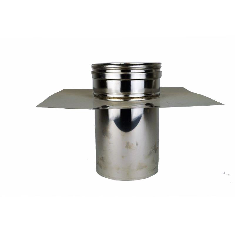 Rookkanaal RVS, topaansluiting, diameter Ø110