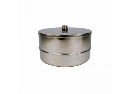 Dubbelwandig rookkanaal rvs, deksel/condensafvoer, diameter ø600-650