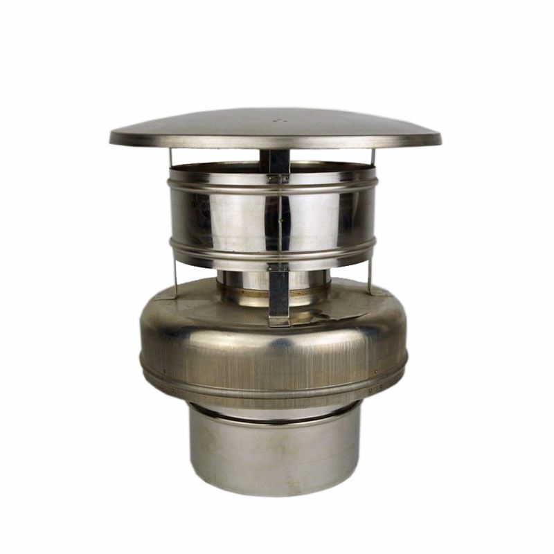 Concentrisch rookkanaal RVS, diameter Ø100-150, eindkap