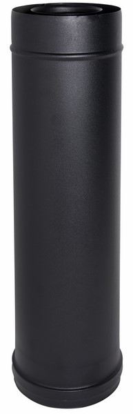 Concentrisch rookkanaal zwart RVS, diameter Ø80-130mm, 1000mm pijp