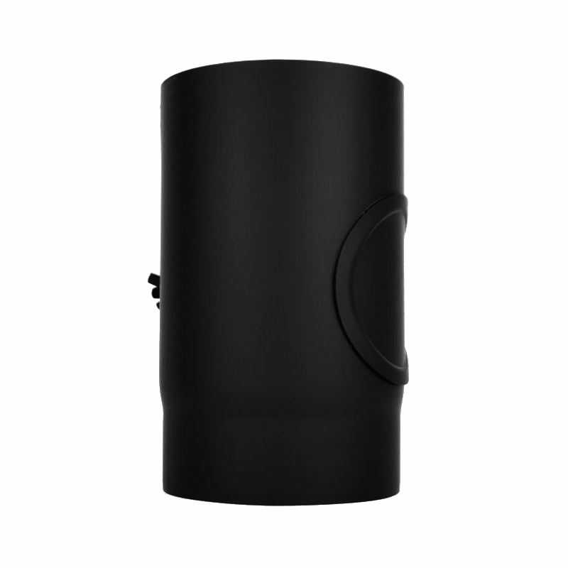 Kachelpijp dikwandig staal, diameter Ø125, 250mm pijp, met inspectieluik