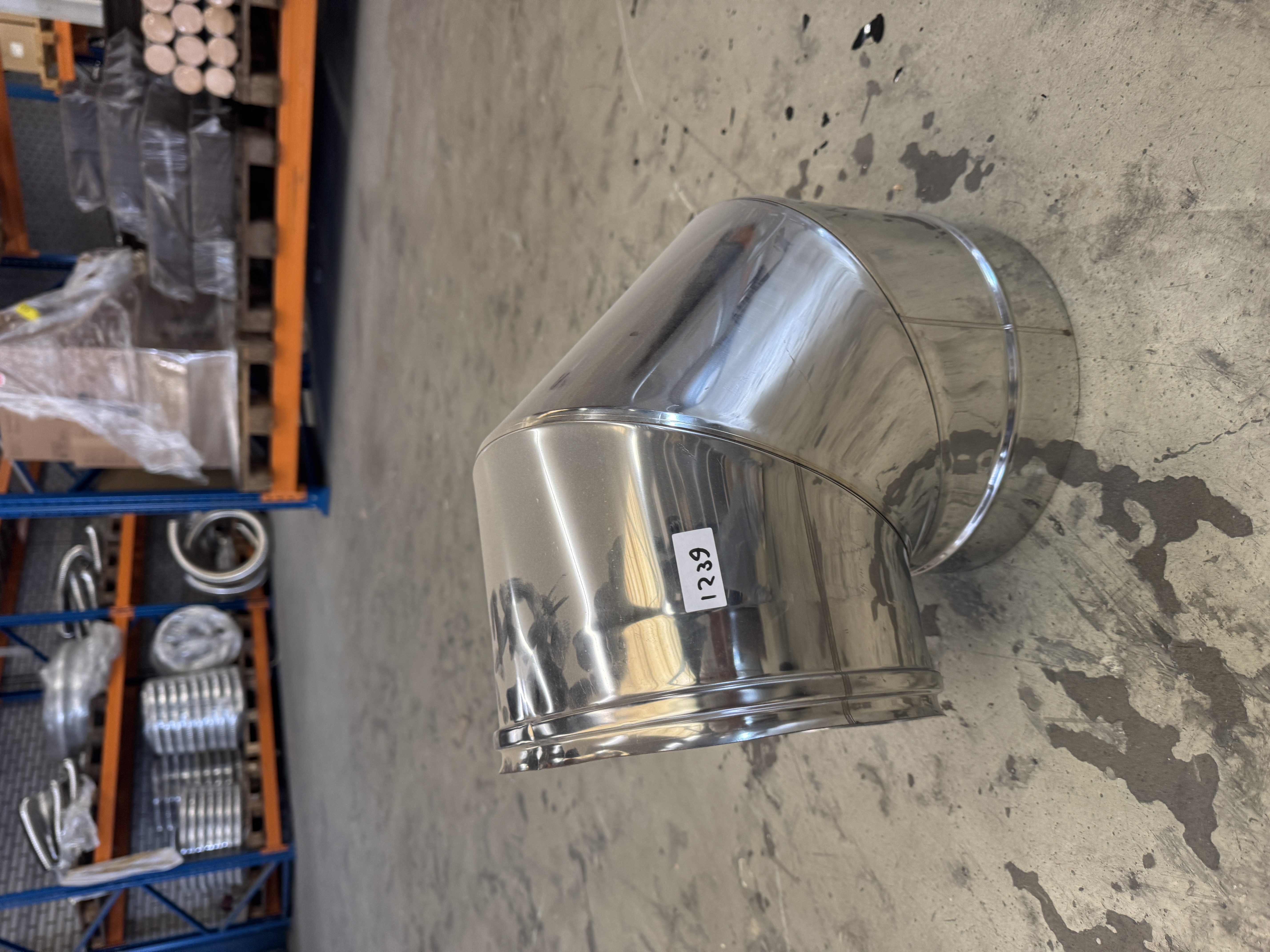 Outlet enkelwandig RVS ø250mm 90 bocht