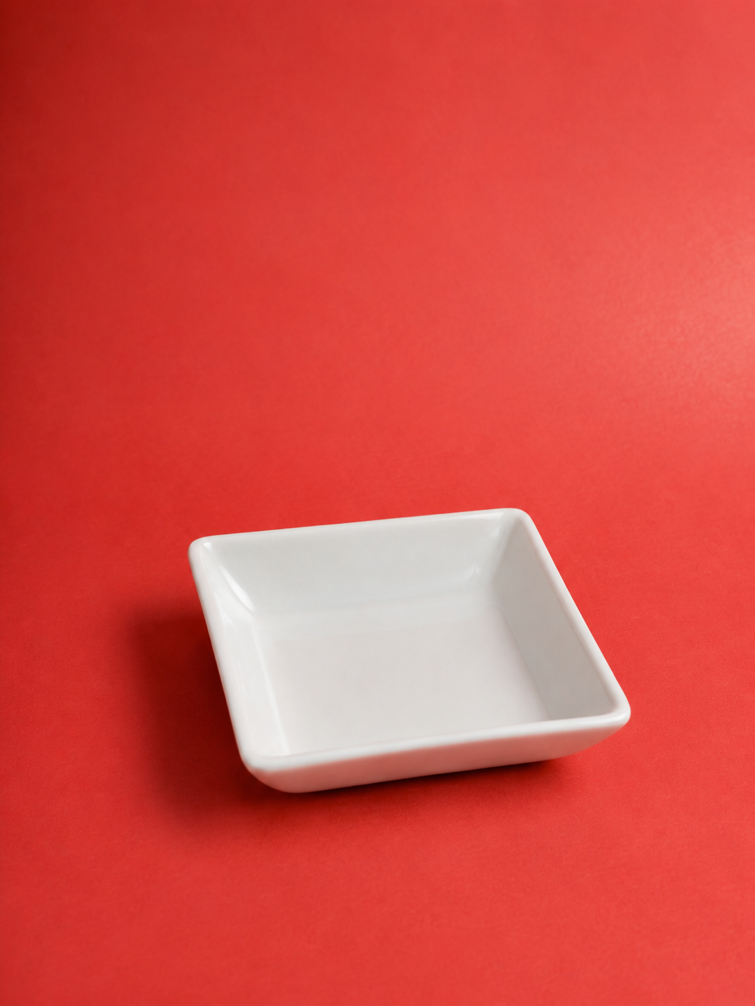 Vierkant bordje van biscuit steengoed - 14 cm İnci