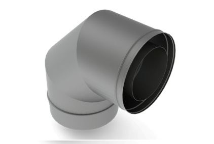 Dru Bocht RVS Ø150/100 90°, gesegmenteerd