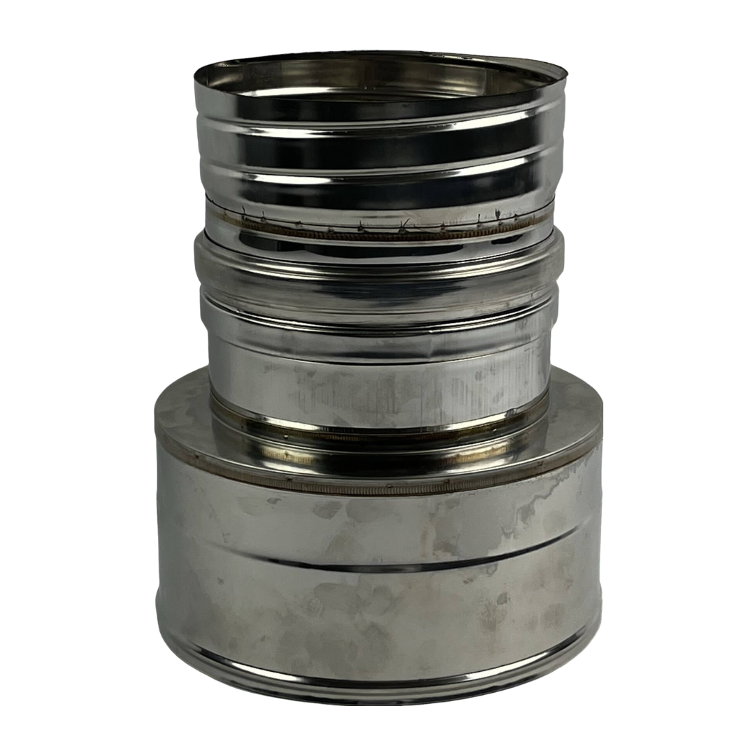 Dubbelwandig rookkanaal RVS, aansluitstuk dubbelwandig - flexibel, diameter Ø80-130