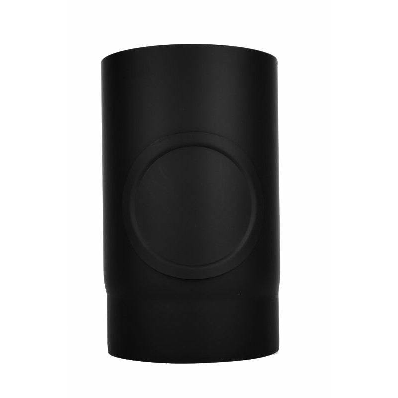 Kachelpijp dikwandig staal, diameter Ø130, 250mm pijp, met inspectieluik