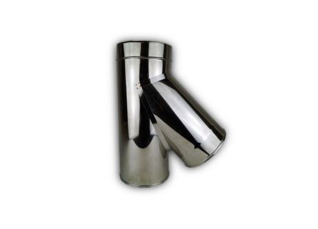 Dubbelwandig rookkanaal rvs, t-stuk 135° graden, diameter ø500-550