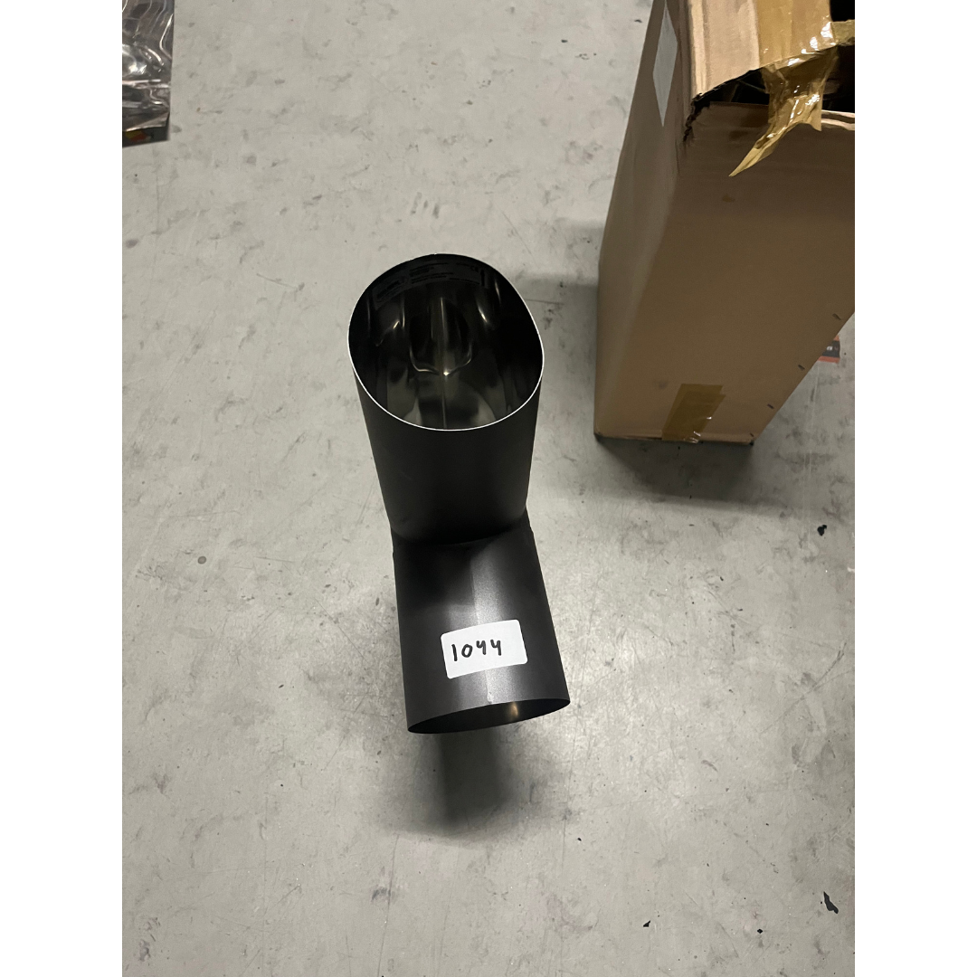 Enkelwandig antraciet rvs t-stuk 130mm.
