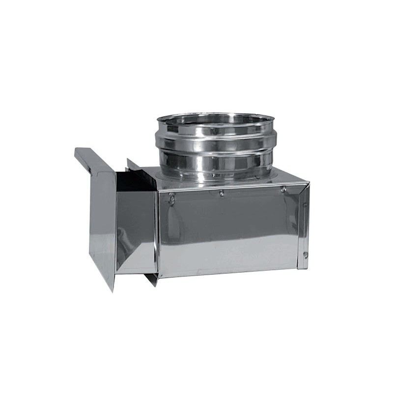 Enkelwandig RVS opvangbak met aslade t.b.v. T-stuk, diameter Ø230mm