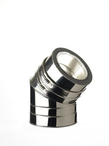 ISODUCT, DUBBELWANDIG RVS, BOCHT 30° GRADEN, DIAMETER Ø250-320