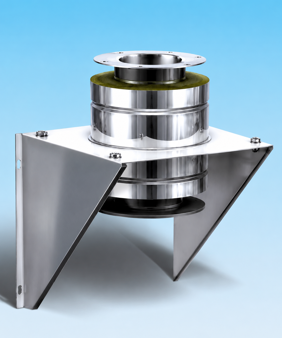 Dubbelwandig rookkanaal RVS, diameter Ø180-230, stoelconstructie