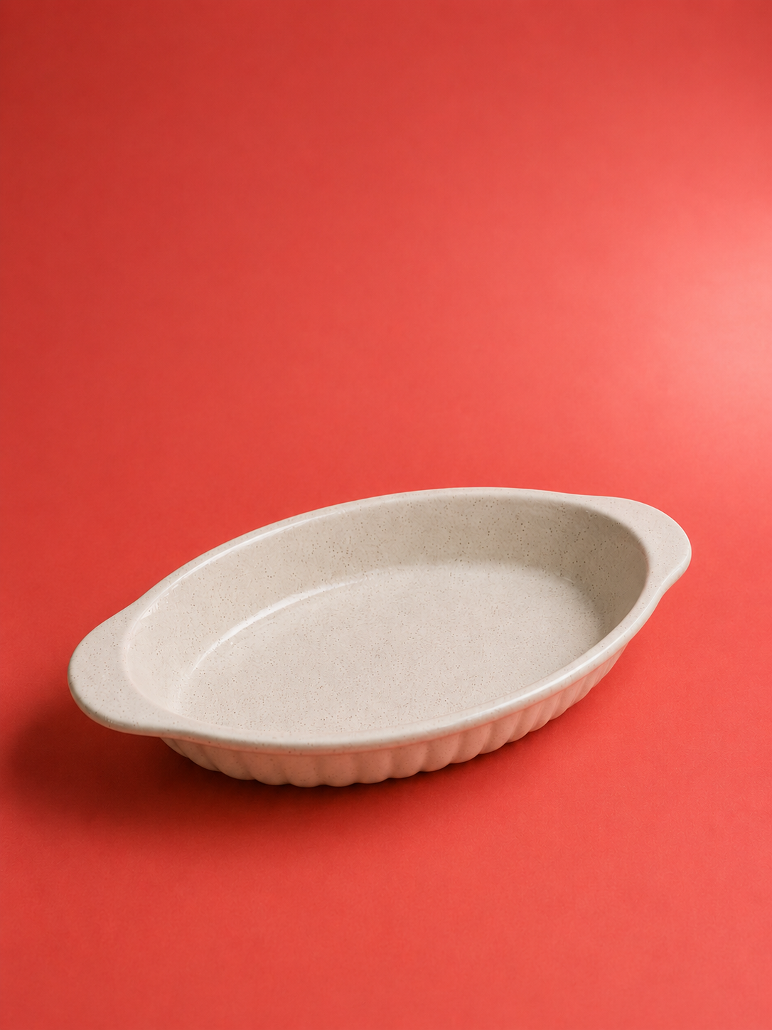 Ovale ovenschaal van biscuit steengoed - 33 cm
