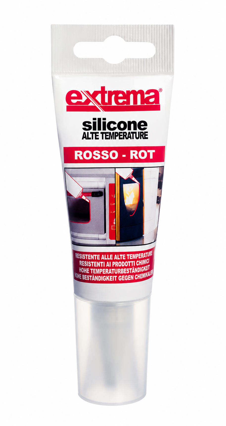 Extrema hittebestendige siliconenkit 60 ml rood – tot 300°C