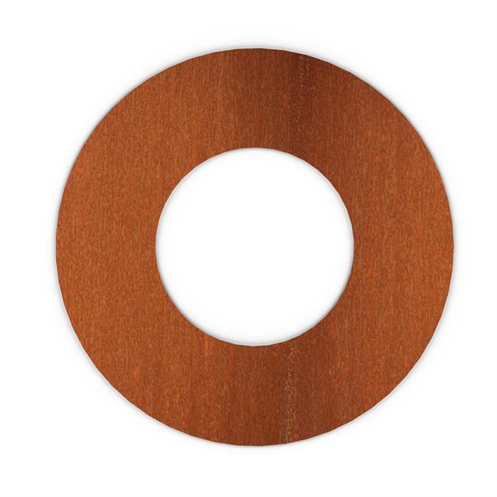 Kachelpijp Cortenstaal, diameter Ø200, Rozet met spanveren