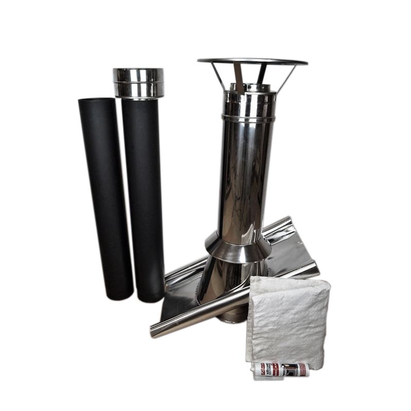 Compleet rookkanaal set Ø180mm, schuin pannendak (30-45°)