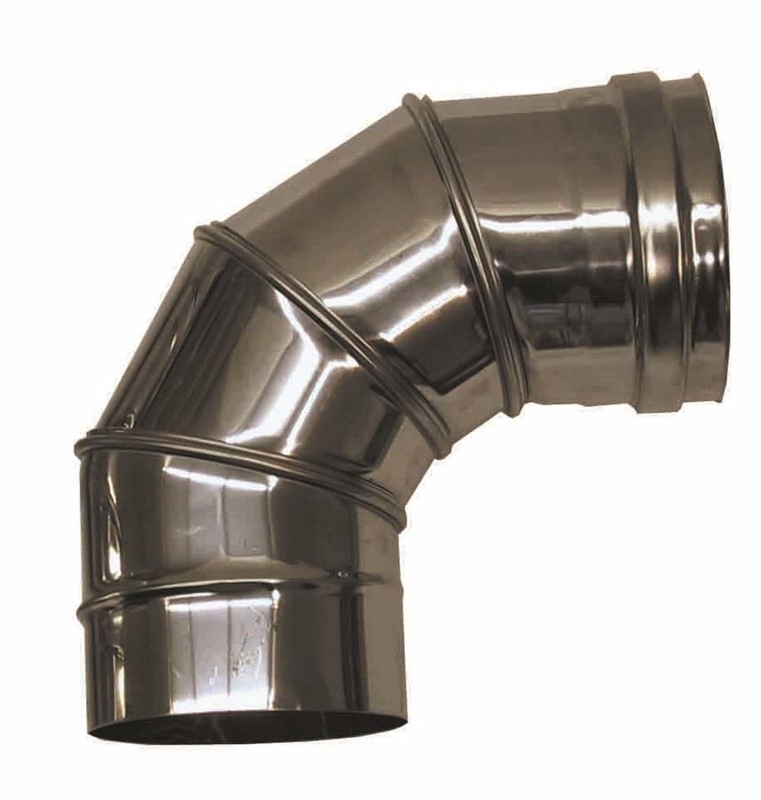Rookkanaal RVS, verstelbaar tot 90° , diameter Ø140