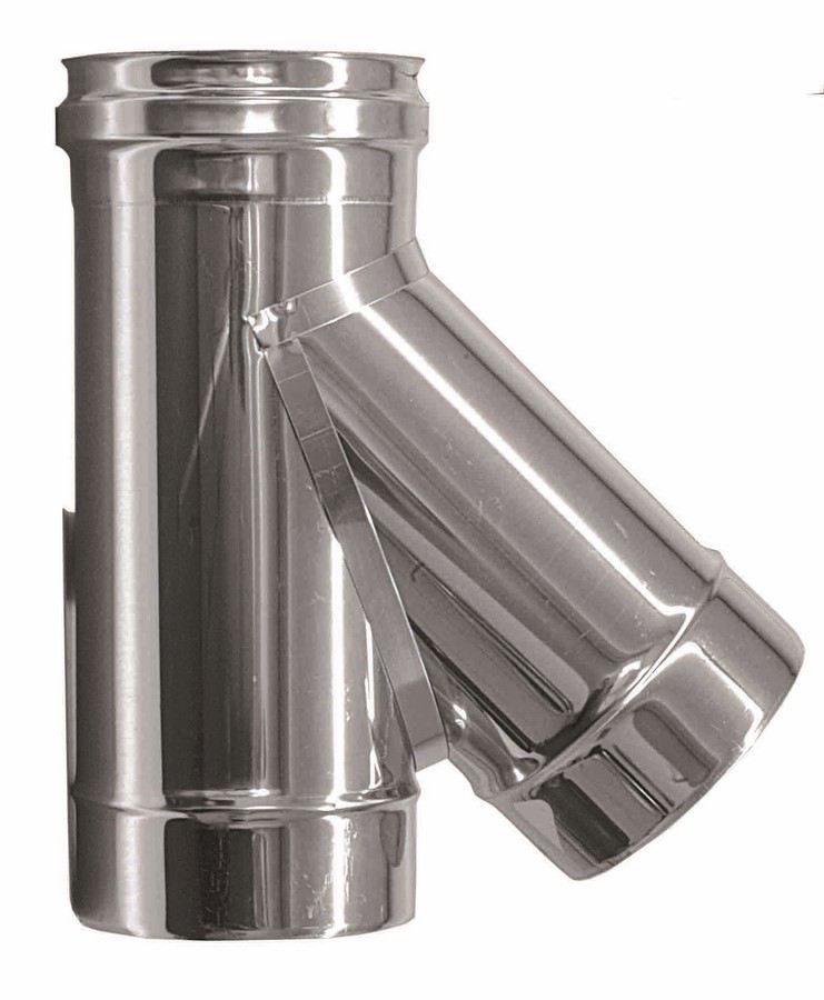 Rookkanaal RVS, T-Stuk 135°, diameter Ø140