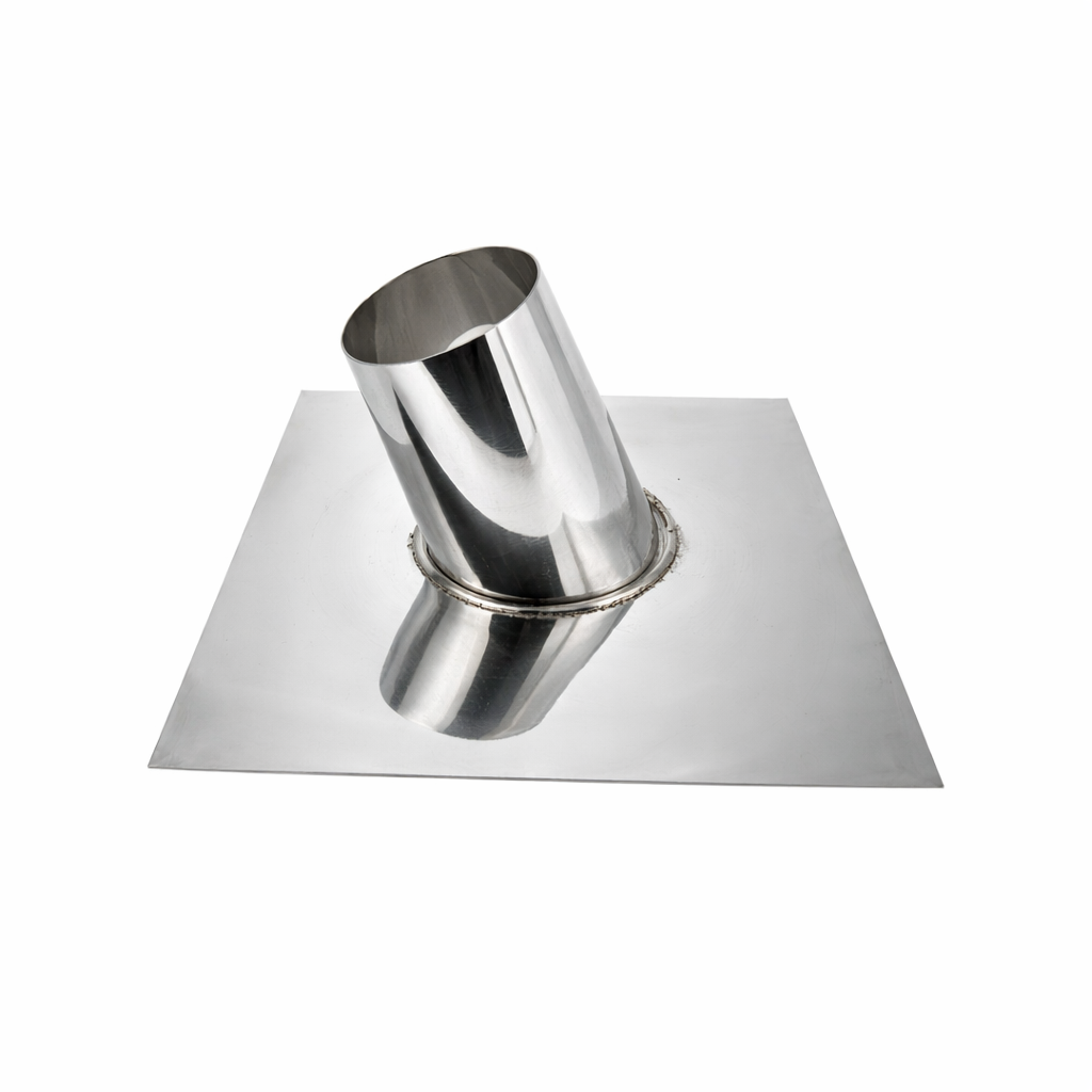 Rookkanaal RVS, 5° - 20° dakdoorvoer/dakplaat hellend, diameter Ø130