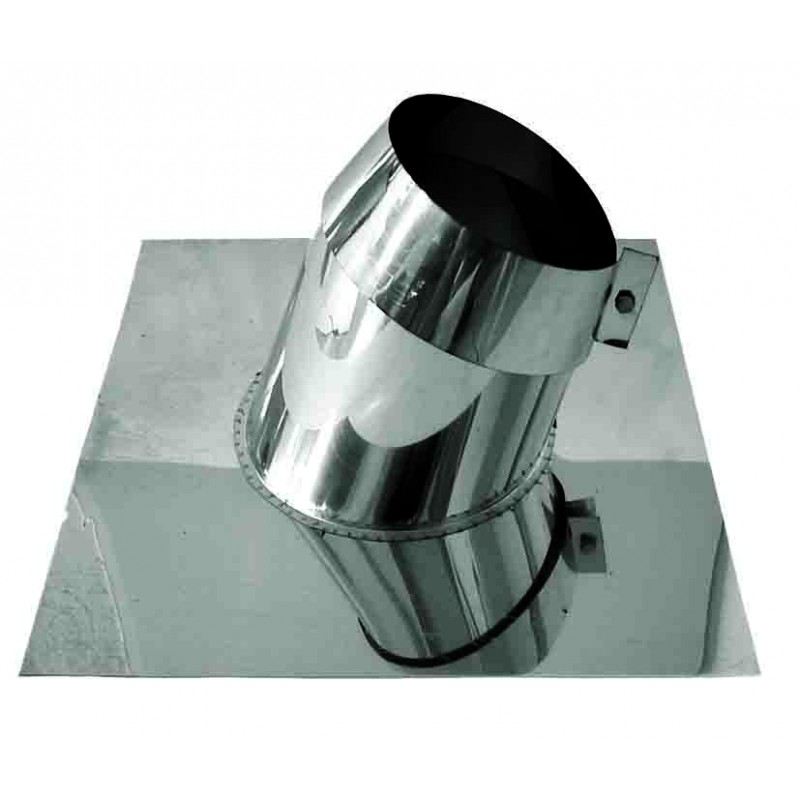 Rookkanaal rvs, 5°-20° dakdoorvoer/dakplaat hellend, diameter ø450