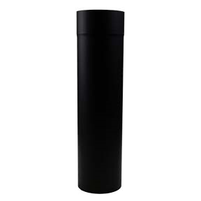 Kachelpijp zwart RVS Premium Ø130mm 80-400 schuifpijp