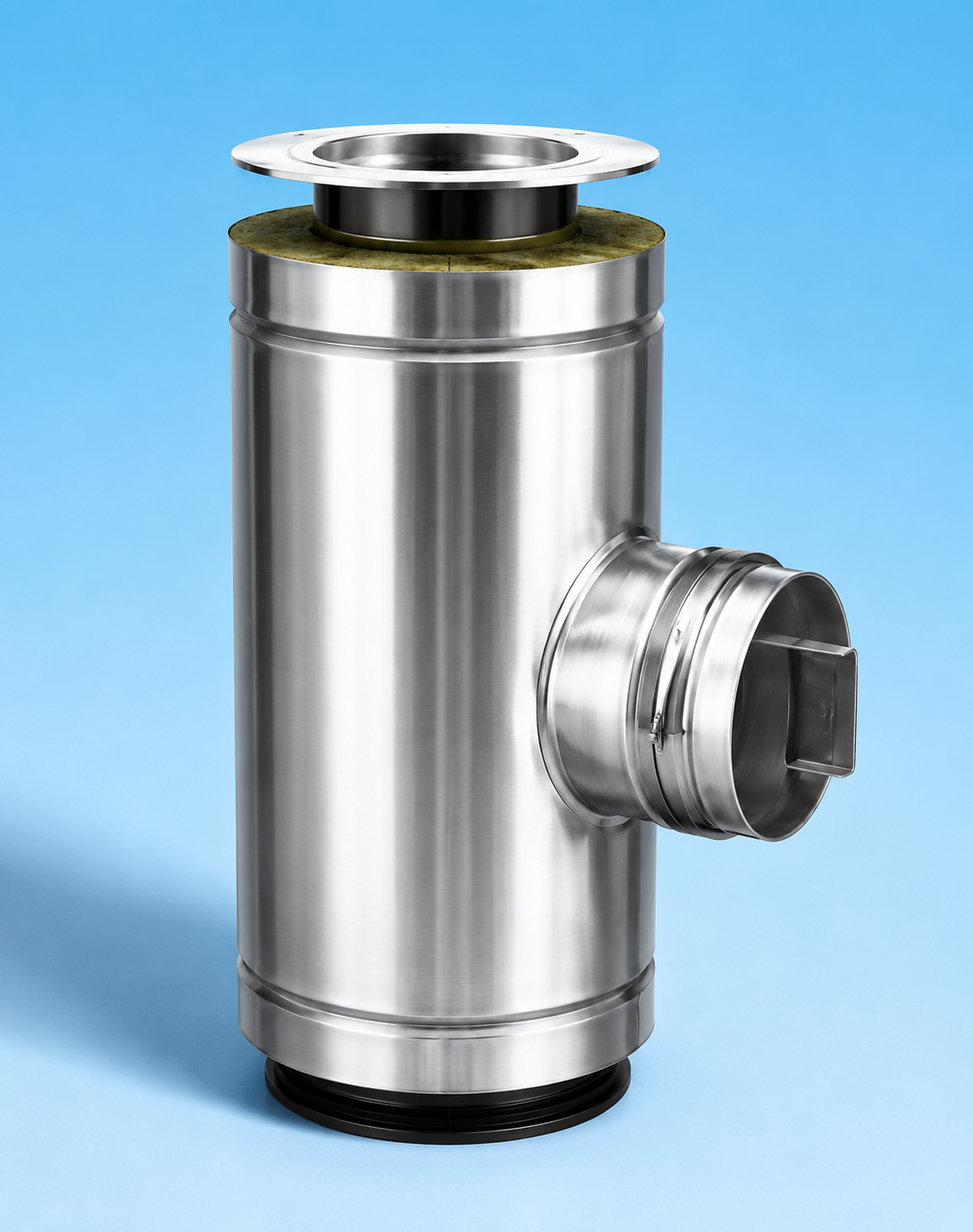 DUBBELWANDIG ROOKKANAAL RVS MET FLENSAANSLUITING, DIAMETER Ø180-230MM, linear element met rook controle