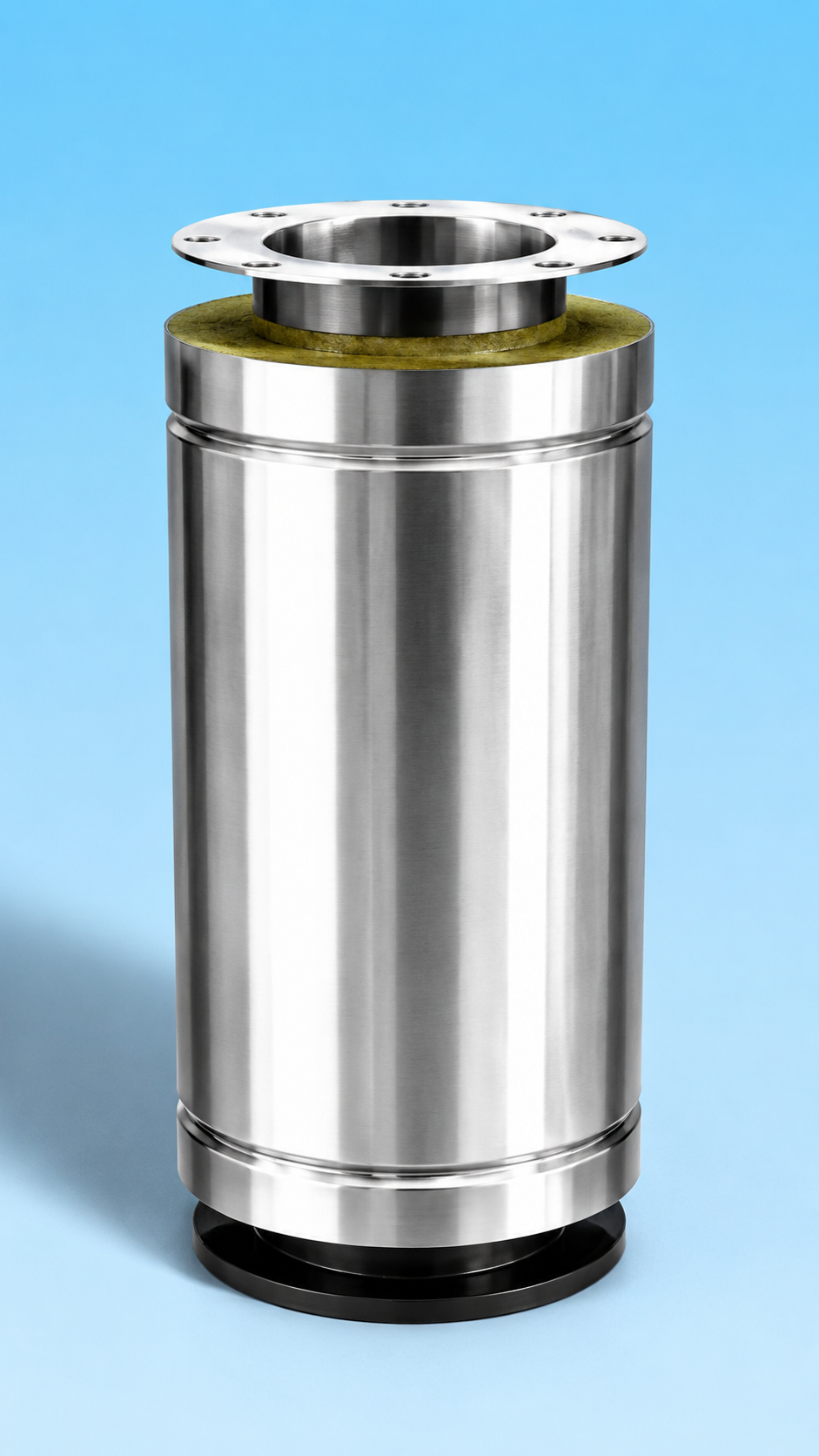 Dubbelwandig rookkanaal RVS met flensaansluiting, diameter Ø180-230, 500mm pijp