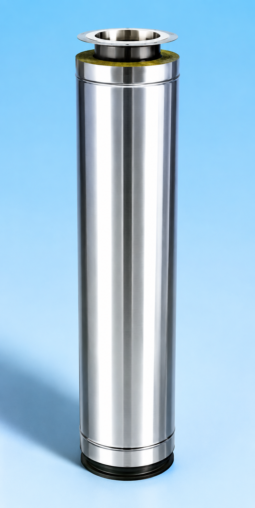 Dubbelwandig rookkanaal RVS met flensaansluiting, diameter Ø200-250, 1000mm pijp