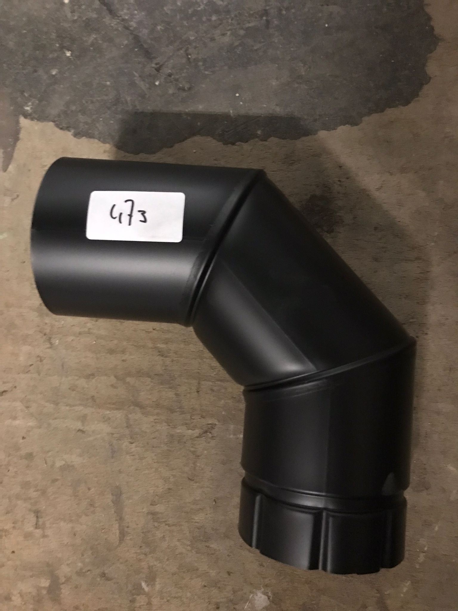Zwart RVS Ø120 bocht 90°.
