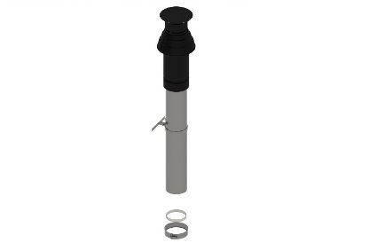 Dru Dakdoorvoer RVS Ø150/100, BD300, zwart