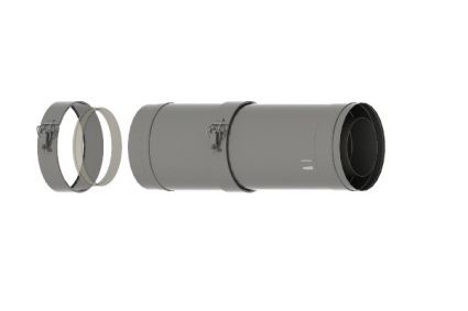 Dru Pijp RVS Ø150/100 275-390mm, telescopisch