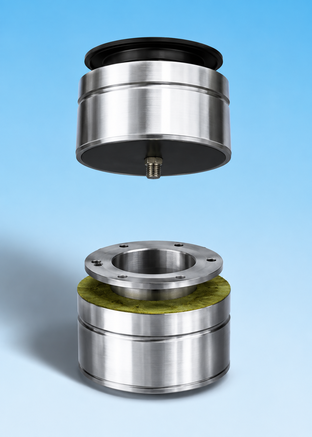 Dubbelwandig rookkanaal RVS met flensaansluiting, diameter Ø180-230mm, deksel/ condens afvoer