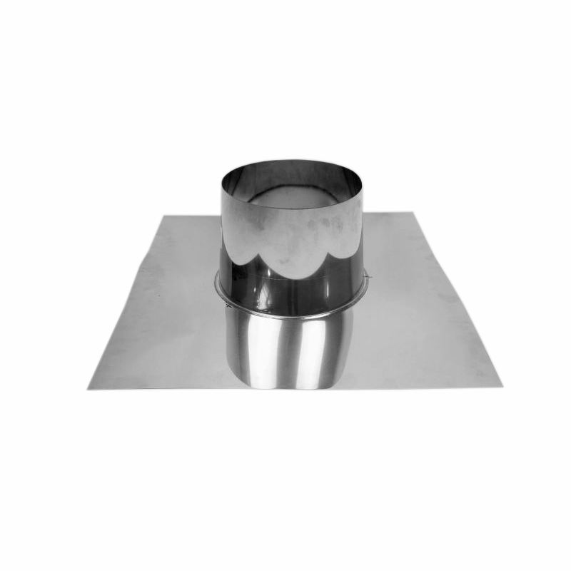Dubbelwandig rookkanaal RVS, 0°-5° dakdoorvoer/dakplaat plat, diameter Ø80-130