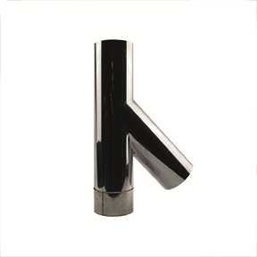 Enkelwandig rookkanaal 125mm T-stuk 45 graden + deksel