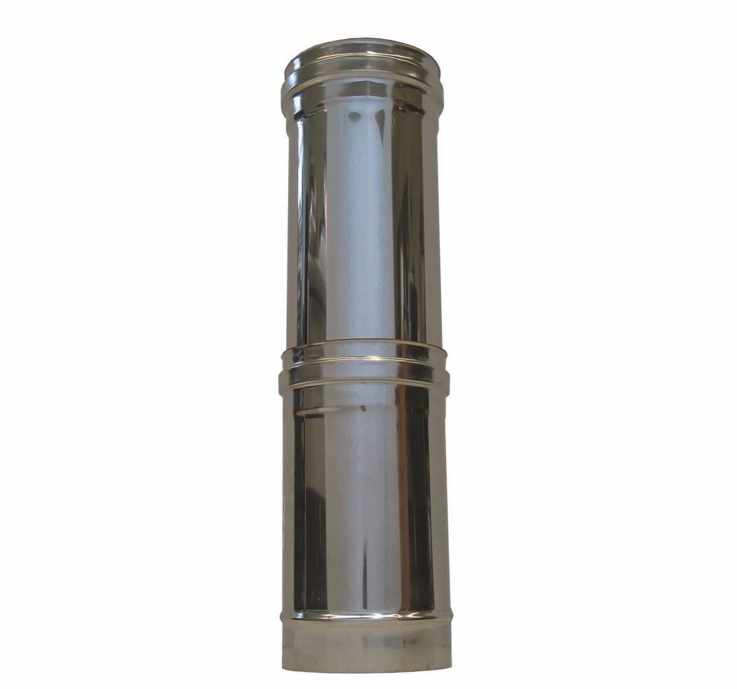 Enkelwandig rookkanaal RVS, telescoop element, diameter Ø120